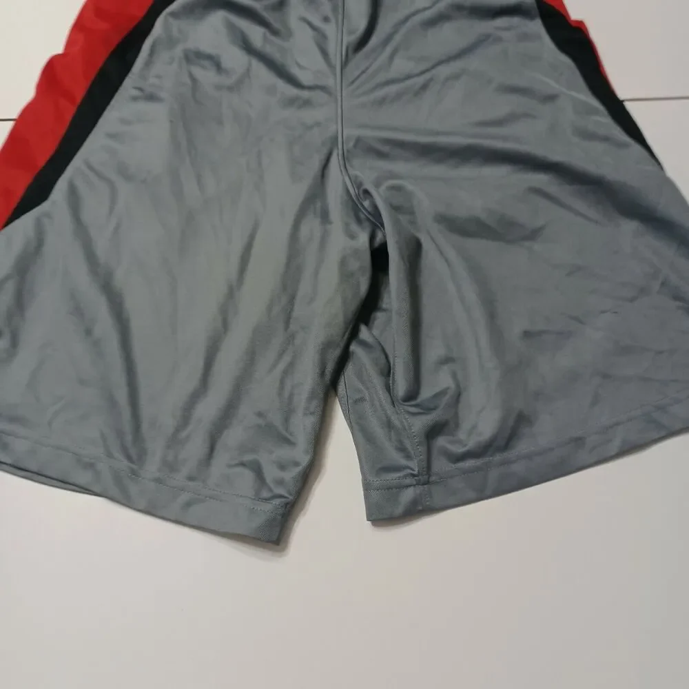 Nike Dri Fit Big Boy Extra Large Short Grey Red Stretch Elastic Waist Pull On XL